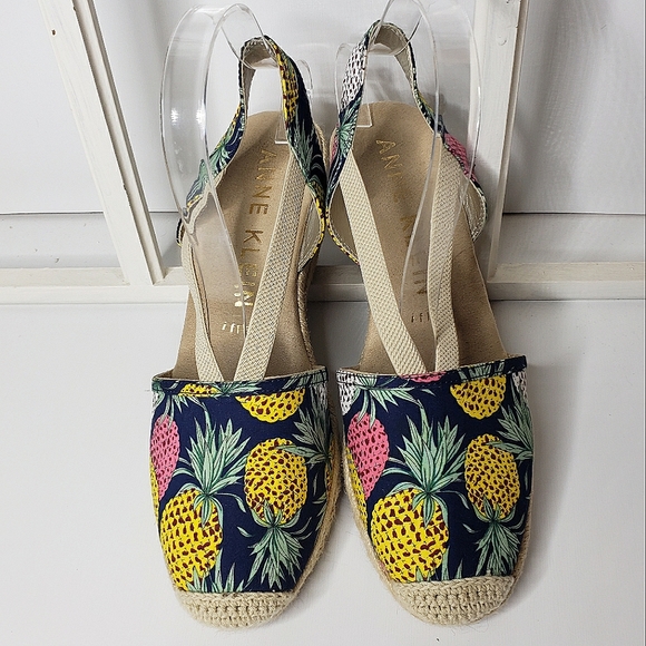 Anne Kline iflex Textile Pineapple Jute Wrapped  Wedge Slingback Espadri… - Picture 3 of 12